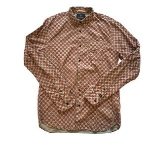 Scotch & Soda Amsterdam Mens Geometric Print Brushed Cotton LS Button Up Shirt L